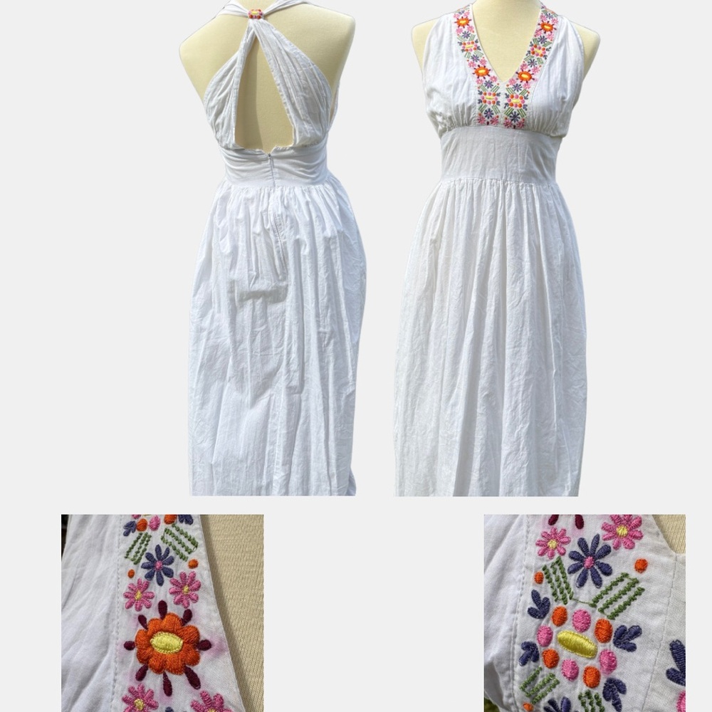 White Smocked Backless Sundress